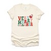 Simply Sage Market Very Merry Teacher Wavy Short Sleeve Tee - XS - Cream - 2 of 4