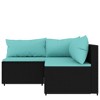 VidaXL 2 Piece Patio Lounge Set with Cushions Poly Rattan Gray - 3 of 4