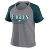 NFL Philadelphia Eagles Women's Gray Raglan Scoop T-Shirt - image 2 of 3