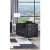 Simple Relax Velvet Chair with 1 Pillow in Black - 2 of 4