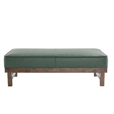 green/faux leather