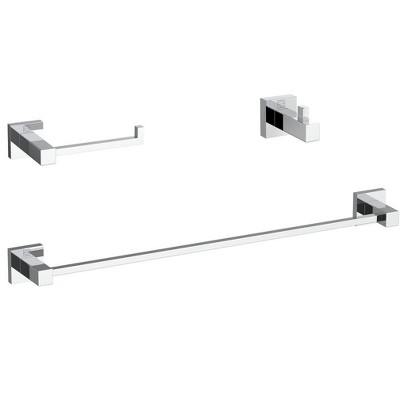 Elegant Lighting Isla 3-Piece Bathroom Hardware Set in Chrome