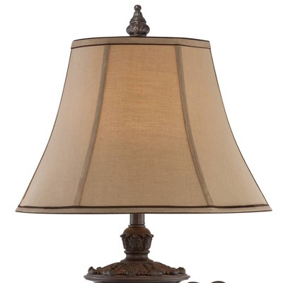 Bronze Crackle Urn Table Lamp with Faux Silk Shade