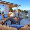 SereneLife Propane Gas Fire Pit Table - 40,000 BTU, Square Design with Cover for Outdoor Use - 2 of 4