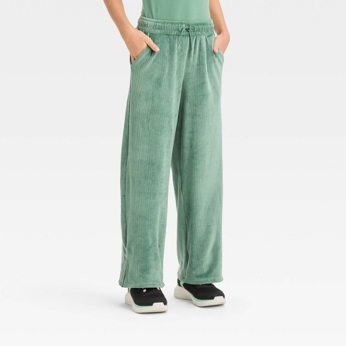 Girls' Velour Pants - All In Motion™ Green Xs : Target