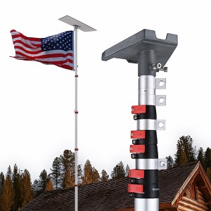 Yescom EZ GO 30ft Starlink Gen 3 Ground Pole Mount Kit with Adapter Telescopic Flagpole Mount for Outside House Inground Outdoor Camping Tailgating - 1 of 4
