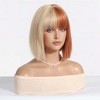 Jessie's Wig 10 Inch Short Bob Cosplay Wigs Synthetic Wigs Half Blonde Half Ginger 1 Pc/Pack - 2 of 4