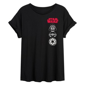 Women's - Star Wars - Darth Vader Icons Oversized Graphic T-Shirt - 1 of 4