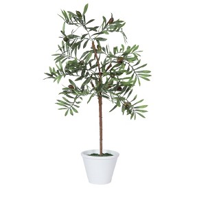 Vickerman 27" Artificial Green Olive Hill Tree. - 1 of 4