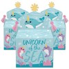 Big Dot of Happiness Narwhal Girl - Treat Box Party Favors - Under The Sea Baby Shower or Birthday Party Goodie Gable Boxes - Set of 12 - 2 of 4
