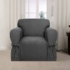Evening Flannel Chair Slipcover Charcoal - Kathy Ireland - 2 of 2