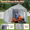 Carport Portable Storage Shed Storage Shelter, Roll-Up Zipper Doors, All-Season Protective Car Tent Tarp, Sturdy Metal Frame, Waterproof Carport - 3 of 4