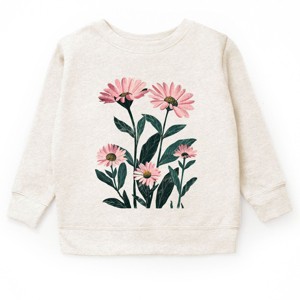 The Juniper Shop Pink Daisies Watercolor Youth Sweatshirt - XL - Natural - 1 of 4