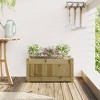 vidaXL Garden Planter 23.6"x12.2"x12.2" - Rectangular Outdoor Plant Box - Weather-Resistant Impregnated Pine Wood for Gardens, Balconies, and Patios - 3 of 4