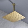 ChicFurnit Showerheads Metal Rainfall Shower Head Settings Diverter High Pressure Showerheads Angle Adjustable for Bathroom, Gold, 12"*12"*3.6" - 4 of 4