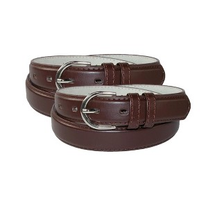 CTM Women's Leather 1 1/8 Inch Dress Belt (Pack of 2) - 1 of 4