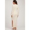 PinkBlush Cream Ribbed Side Slit Maternity Maxi Dress - 4 of 4