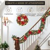 6 Ft Pre-Lit Christmas Garland with 20 Led Lights & Saffron, Waterproof Outdoor Lighted Garland, Battery Operated for Window Fireplace Doors - 4 of 4