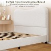 Beige Bed Frame - Upholstered Headboard, Low Profile Sturdy Platform Bed with Soft Boucle Fabric, Heavy Duty, Noise-Free, No Box Spring Needed - 3 of 4