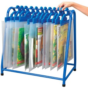 Metal Read-Along Book Rack, 18 x 12 x 18 Inches, Blue, Bags Not Included - 1 of 1