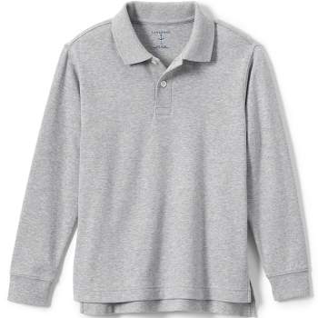 Lands' End School Uniform Kids Long Sleeve Interlock Polo Shirt