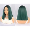 Unique Bargains Women's Medium Long Straight Hair Lace Front Wigs with Wig Cap 14" 1PC - 3 of 4
