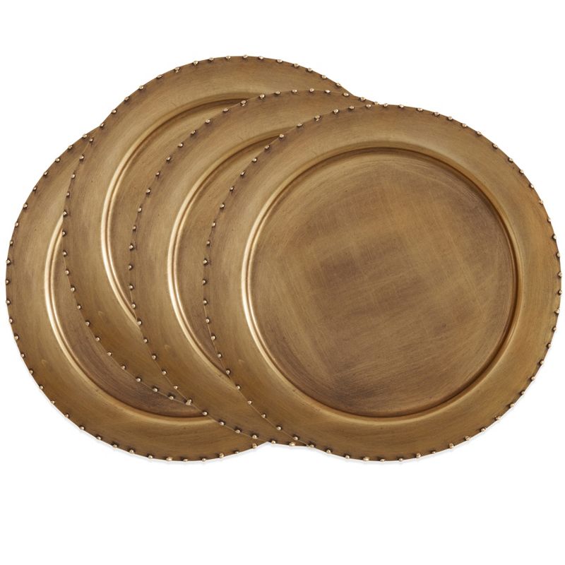 Saro Lifestyle Dot Rim Charger Plates (Set of 4), 3 of 5