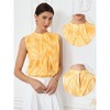 INSPIRE CHIC Women's Summer Dressy Stand Up Collar Sleeveless Floral Business Casual Work Blouse - 2 of 4
