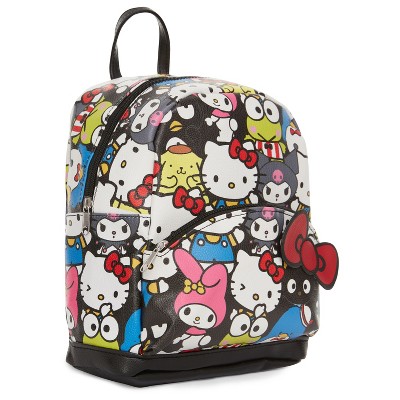Hello Kitty Allover School Backpack - Hello Kitty, My Melody, Kuromi, Keroppi - Officially Licensed Hello Kitty School Bookbag