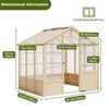 Cedar Walk-In Greenhouse w/ Locking Door & Roof - UV-Stable Wooden Garden House | Adjustable Ventilation for Yard/Patio - 4 of 4
