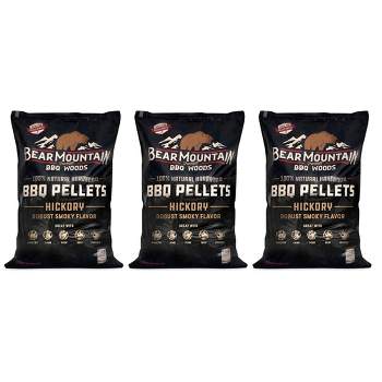 Bear Mountain FK14 Premium All Natural Low Moisture Hardwood Smoky Hickory BBQ Smoker Pellets for Outdoor Grilling, 20 Pound Bag (3 Pack)