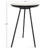 Kate and Laurel Laranya Round Metal Side Table, 15x15x22.5, Black and White - 2 of 4