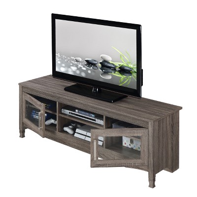 Driftwood Gray Premium MDF TV Stand with Cabinet for Up to 65" TVs