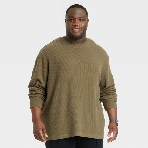 Men's Regular Fit Crewneck Long Sleeve T-shirt - Original Use™ Brown Xs :  Target