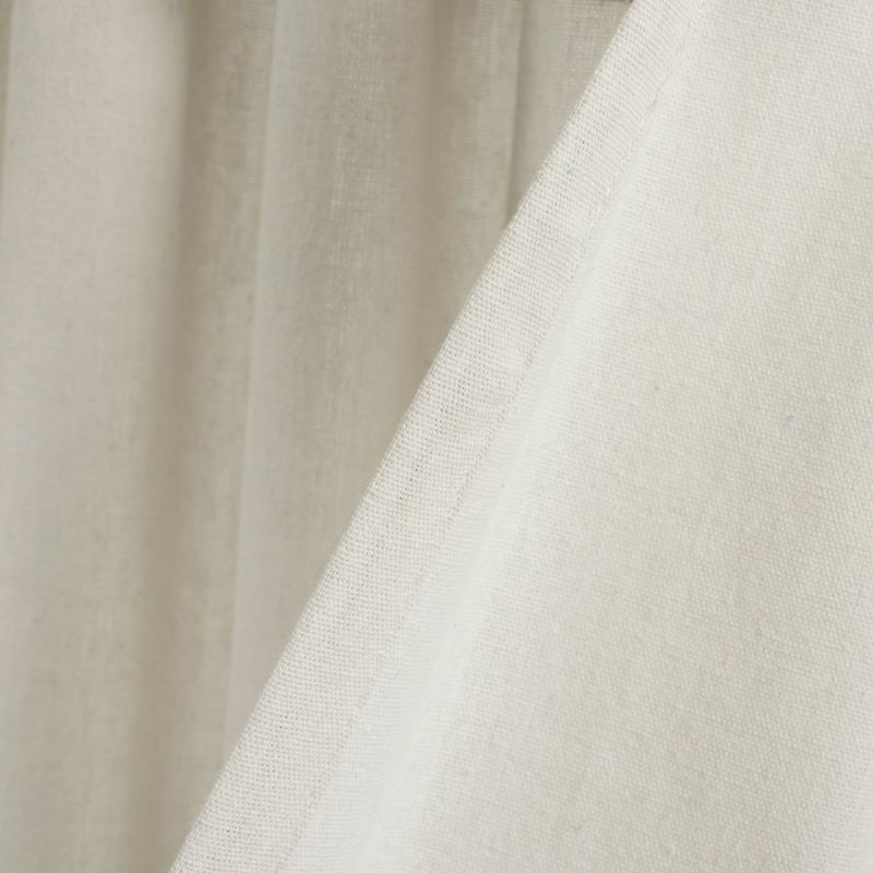 Boho Faux Linen Tassel Color Block Window Curtain Panel Linen/Off White 42X84 Set, 5 of 6