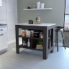NicBex Kitchen Island Cart with 3 Open Shelves,Kitchen Island with Storage and Large Work Top,Modern Kitchen Cart,Island Table for Kitchen - 2 of 4