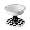 FairyLand™ - Elevated Ceramic Pet Bowl – Black & White Chess Design, Anti-Slip, Ergonomic Raised Feeder (6.9" Wide, 5.2" Tall) - 3 of 4