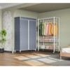 VIPEK Rolling garment rack with wheels, Heavy Duty Covered Clothes Rack with Basket, White Clothing Rack with Cover - 4 of 4