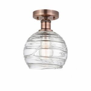 Athens Deco Swirl - 1 Light Semi-Flush Mount In Industrial Style-11.5 Inches Tall and 7.5 Inches Wide - 1 of 1