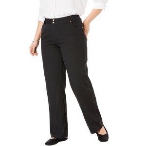 Woman Within Petite Perfect Cotton Wide-Leg Denim Jean - 1 of 4