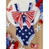 Star-Spangled Bowtastic One Piece Swimsuit Mia Belle Girls - 3 of 4