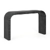 HDZNVF 52 inch Wood Console Table with Curved Edge, Natural Texture, Retro Black - 4 of 4