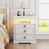 Fredees LED Nightstand with Charging Station, Intelligent End Table with 3-Color Motion Sensor Lights, Storage Drawers for Bedroom or Study Room - 3 of 4