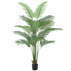 Artificial Areca Palm Plant, Fake Faux Tropical Palm Silk Plant with Real Touch Leaves, Adjustable  for Home Office Indoor Outdoor Decoration - 1 of 1