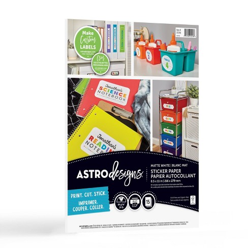 onregelmatig In detail vragen 15ct Matte Sticker Paper White - Astrobrights : Target