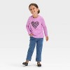 Toddler Girls' Halloween Bat Heart Long Sleeve T-Shirt - Cat & Jack™ Lavender - image 4 of 4