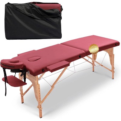 84''L Spa Bed Portable Lash Bed Massage Bed Foldable Spa Tables Adjustable 2 Fold with Travel Case