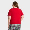 Women's "Cabin Crew" Short Sleeve Holiday Matching Family Pajama Shirt - Wondershop™ Red - 2 of 4