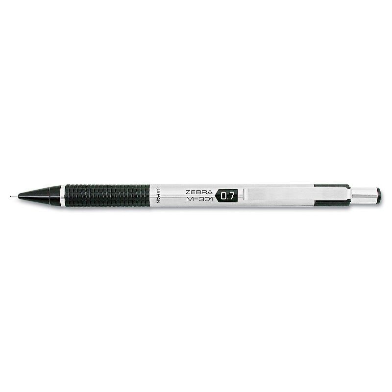 Zebra M-301 Mechanical Pencil 0.7 mm Stainless Steel w/Black Accents Barrel 54310, 3 of 4