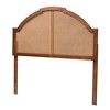 Baxton Studio Madeline Classic and Traditional Ash Walnut Finished Wood Queen Size Headboard with Rattan - 2 of 4
